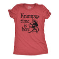 Womens Krampus Time Is Here T Shirt Funny Xmas Evil Devil Santa Joke Tee for Ladies Funny Womens T Shirts Cute Vintage...