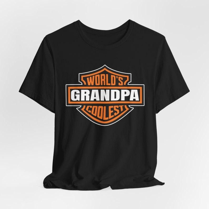 World's Coolest Grandpa Shirt New Grandpa Announcement Tee Motorcycle Grandpa Gift Funny Father's Day & Christmas Gift...