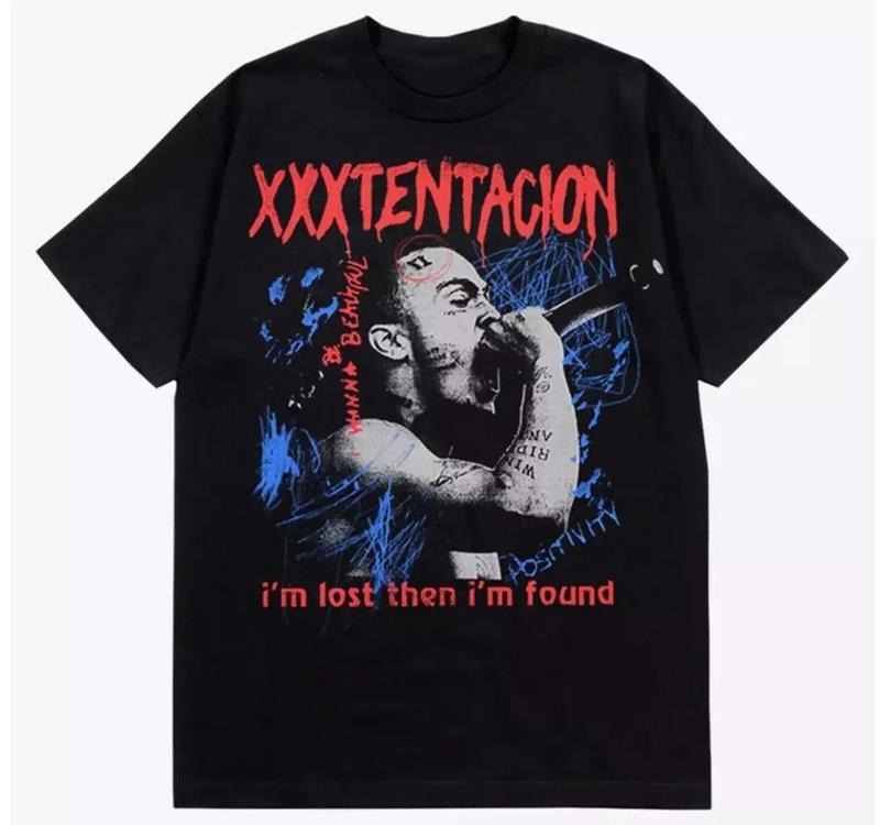 XXXTentacion Men's T-Shirt I'm Lost Then I'm Found Black Tee Authentic Merch Hoodie, Sweatshirt | PureTeeCo.com