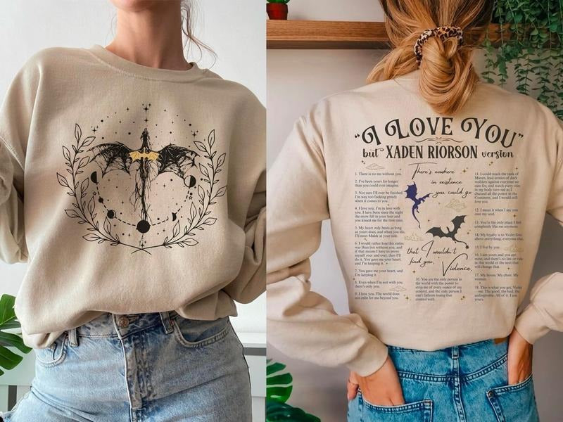Xaden Quote Sweatshirt, Romantasy Booktok Quotes Shirt, Dragon Bookish Fandom Merch, Romance Fantasy Dragons Crewneck,...