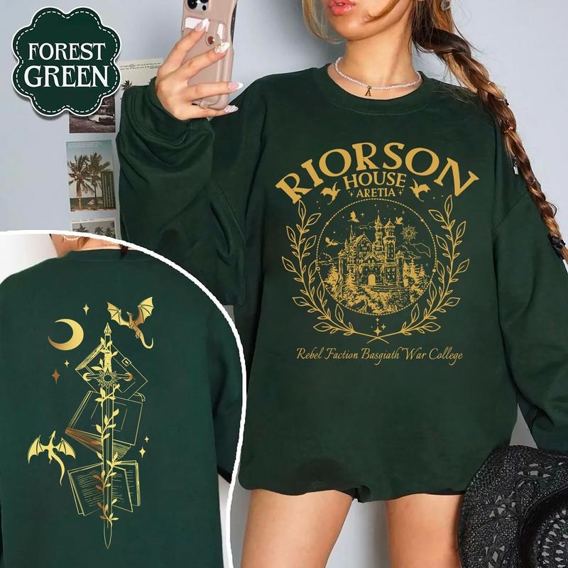 Xaden Riorson House Sweatshirt, Iron Flame Shirt, Dragon Rider 2-Sided Sweatshirt, Violet Sorrengail Shirt, Bookish...