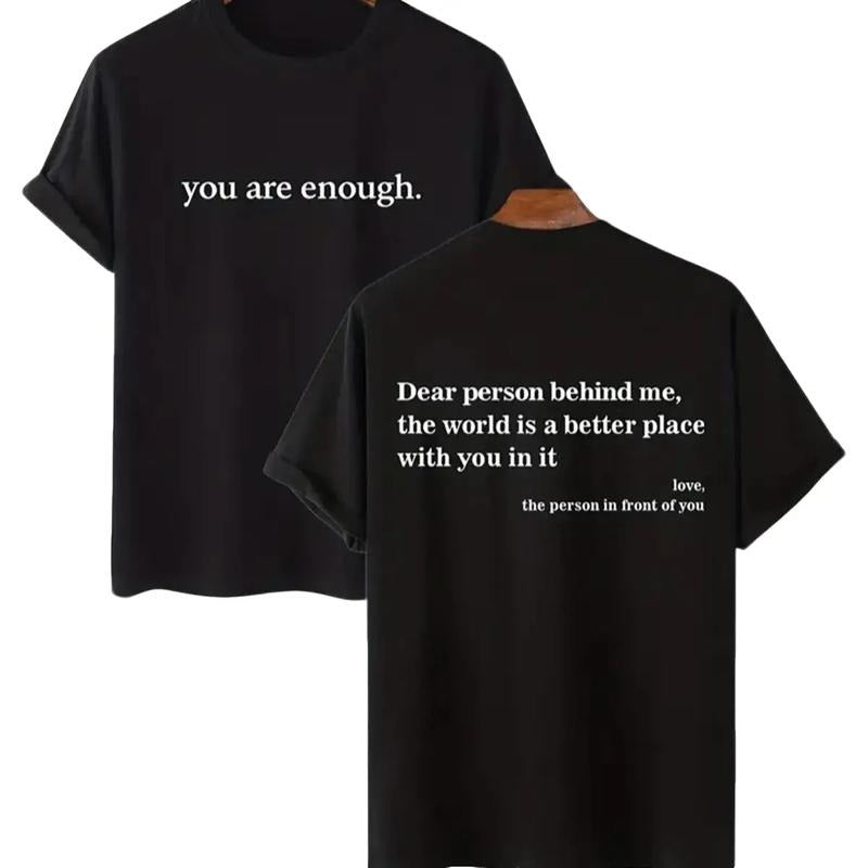 YOU ARE ENOUGH Crewneck T-shirt Fashion Sleeve Cotton Casual Menswear Hoodie, Sweatshirt | PureTeeCo.com