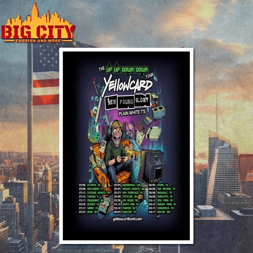 Yellowcard 2026 The UP Up Down Down Tour Poster shirt