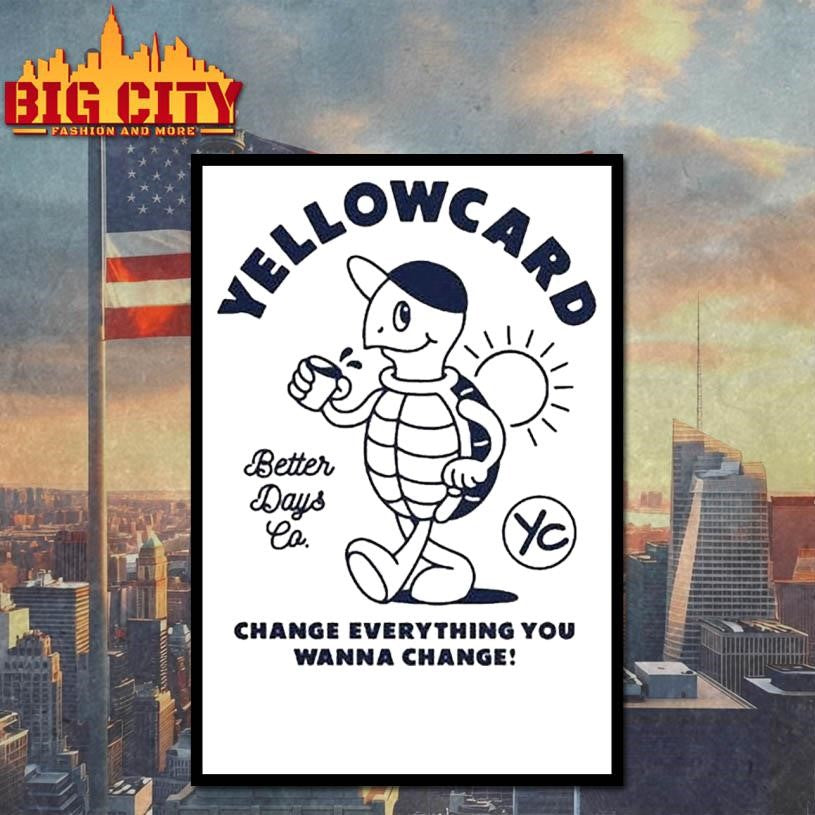 Yellowcard Better Days Change Everything You Wanna Change Turtle Shirt