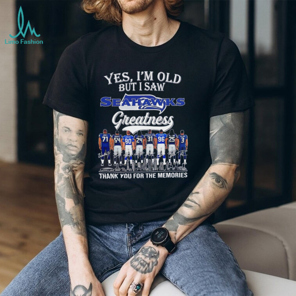 Yes I’m old but I saw Seattle Seahawks greatness thank you for the memories skyline shirt