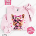 Yorkie Valentine Sweatshirt, Dog Valentine's Day Crewneck, Cute Women's Sweater T-Shirts, Hoodie | PureTeeCo.com
