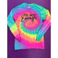 You Are Enough Tie-Dye Long Sleeve Tee Hoodie, Sweatshirt | PureTeeCo.com