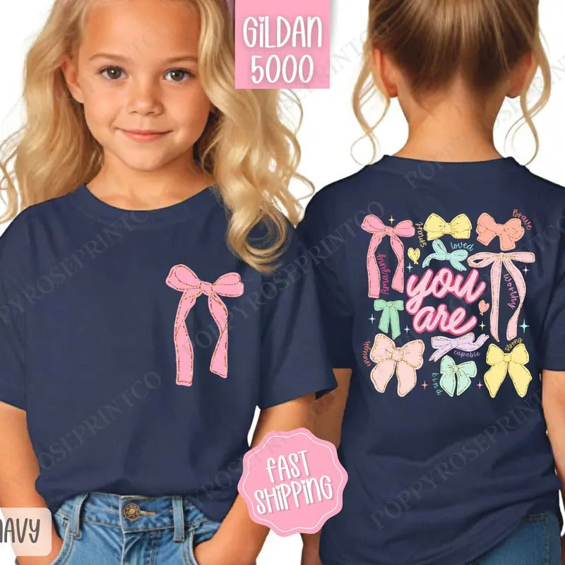 You Are Kids Shirt, Coquette Bow Children's Shirt, Religious Youth Tee Gildan Hoodie, Sweatshirt | PureTeeCo.com
