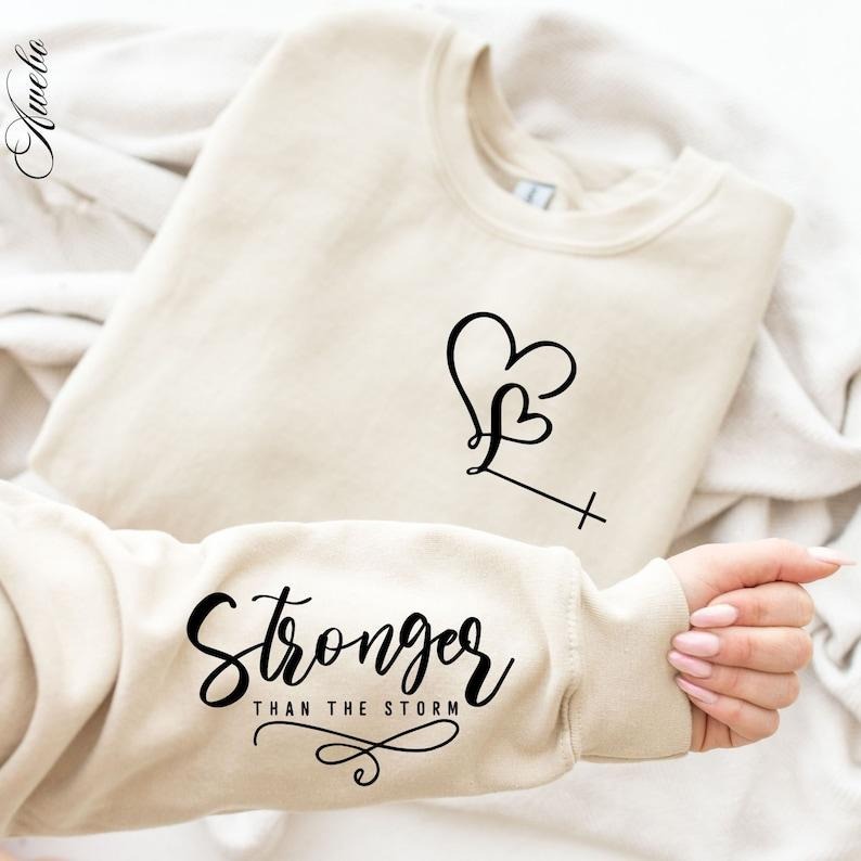 You Are Stronger Than The Storm  Sweatshirt, Boho Self Care  Sweatshirt, Hoodie and Sweater; T-shirt Cotton Menswear Polyester Tops Polyester Tops Underwear Pullover