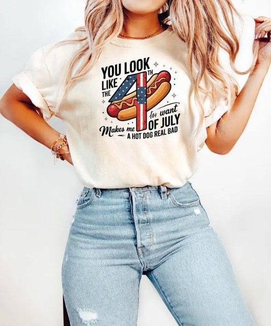 You Look Like The 4th Of July T-shirt, Funny 4th July Shirt, Hot Dog Lover Shirt