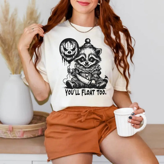 You'll Float Too Horror Raccoon Halloween Shirt, Halloween Shirt, Trick Or Treat, Halloween Gift, Spooky Season Tee