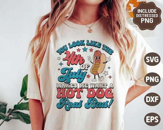 You look like the 4th of July makes me want a hot dog real bad Shirt, 4th of July Shirt, Patriotic, Retro Hot Dog Shirt  T-shirt, sweater and Hoodie