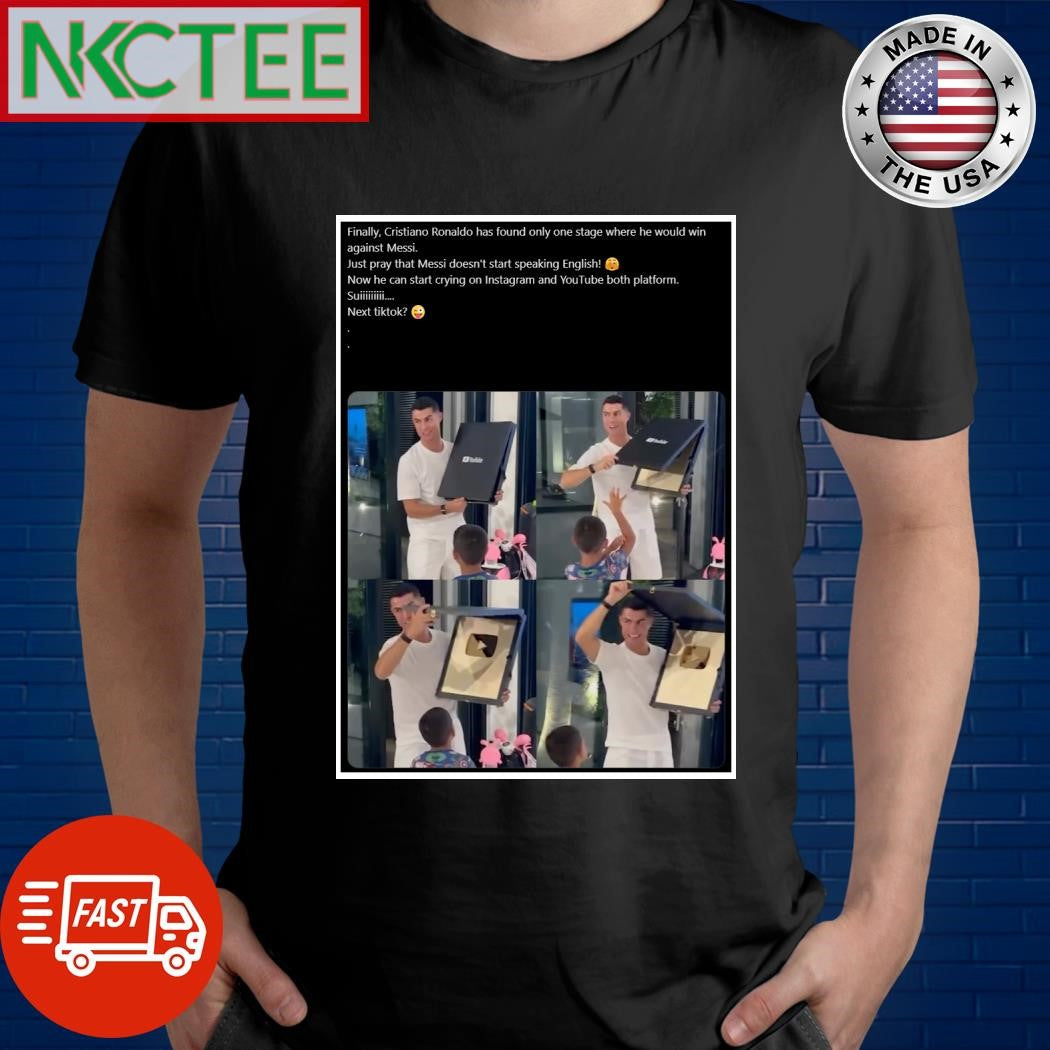 YouTube Play Buttons Gold Cristiano Ronaldo shirt