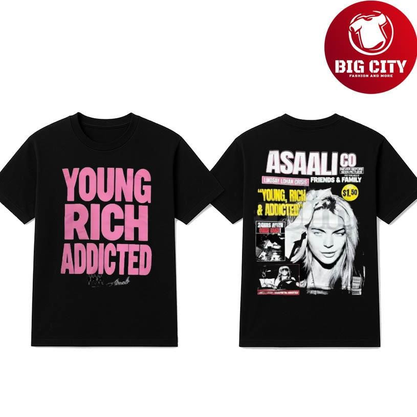 Young Rich Addicted  Asaali Paris Hilton Two Sided Shirt