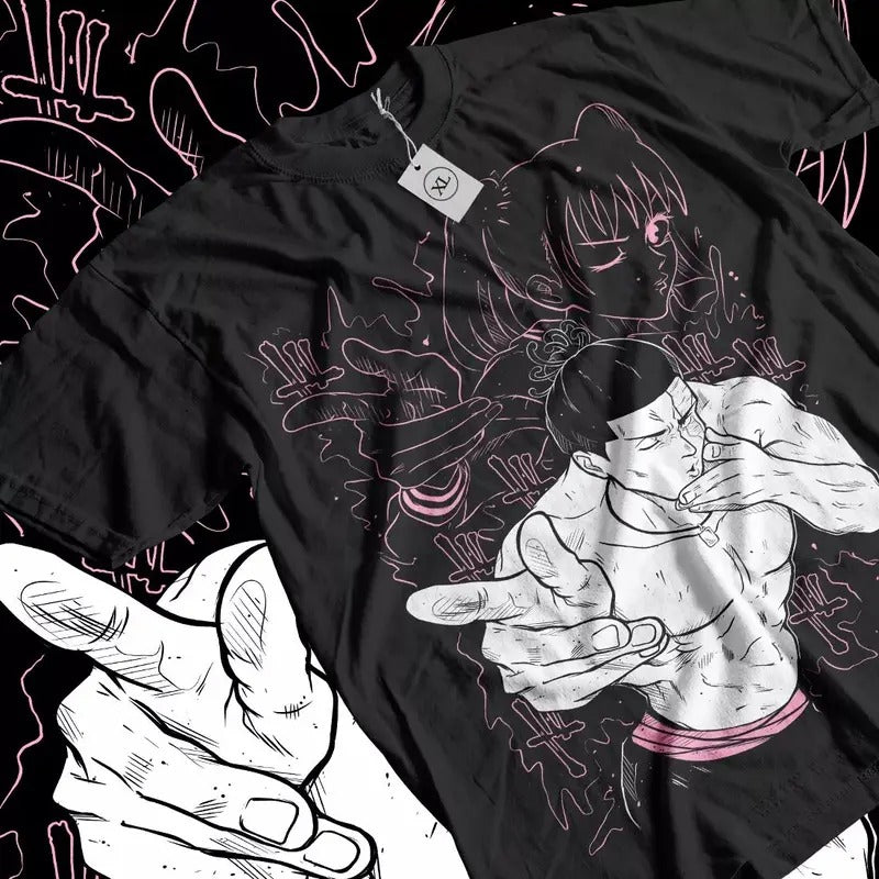 Yuji Itadori T-shirt Todo Jujutsu Kaisen Gojo Horror Anime Black Shirt All Size style 02 Hoodie, Sweatshirt | PureTeeCo.com