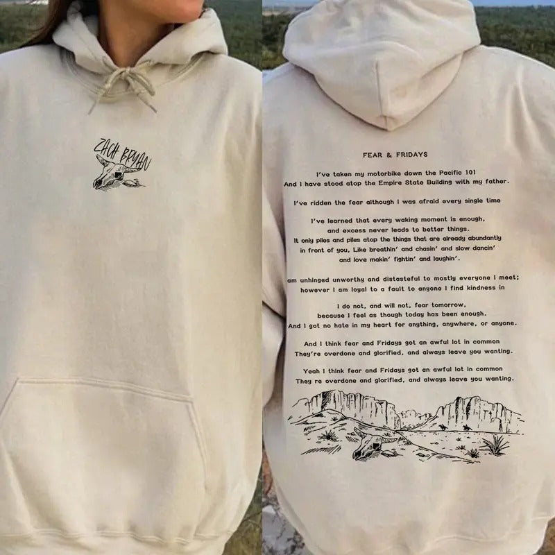ZB 2 Sides Hoodie, Country Music Inspired Hoodie, Fan Merch, Western Vibe, Unisex Long Sleeve Pullover Hoodie Shirt...
