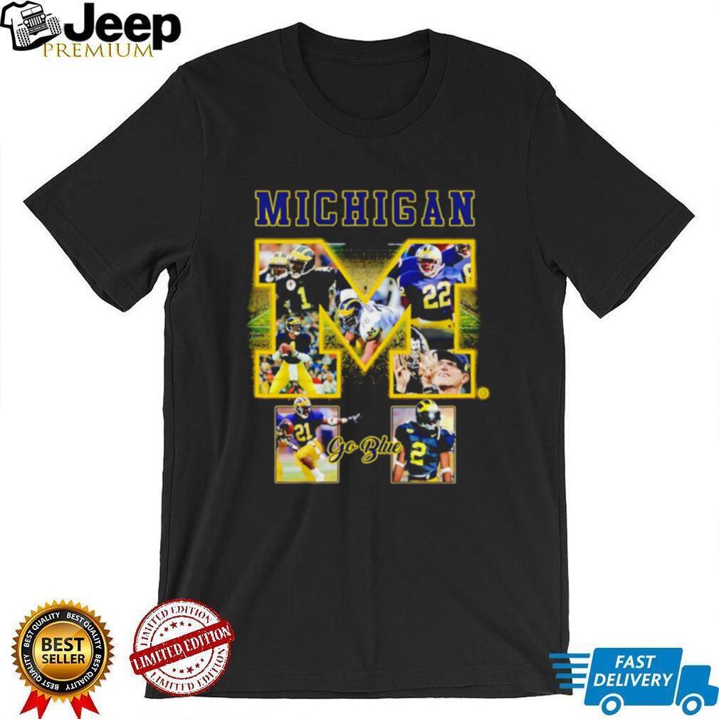 Michigan Wolverines Go Blue Football Team Collage shirt