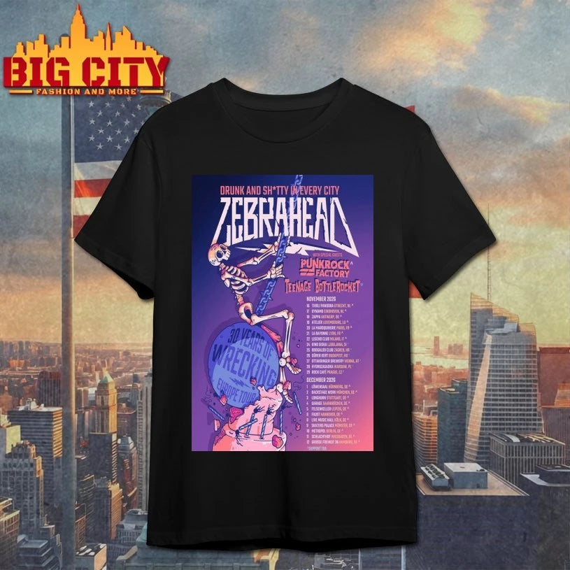 Zebrahead The 30 Years of Wrecking Europe Tour 2026 Poster shirt