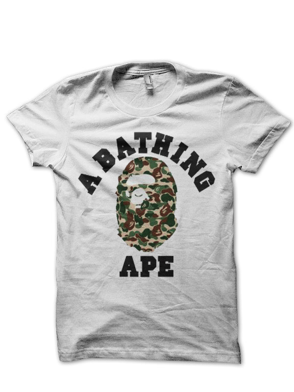 A Bathing Ape White T-Shirt Style001 Hoodie, Sweatshirt | PureTeeCo.com