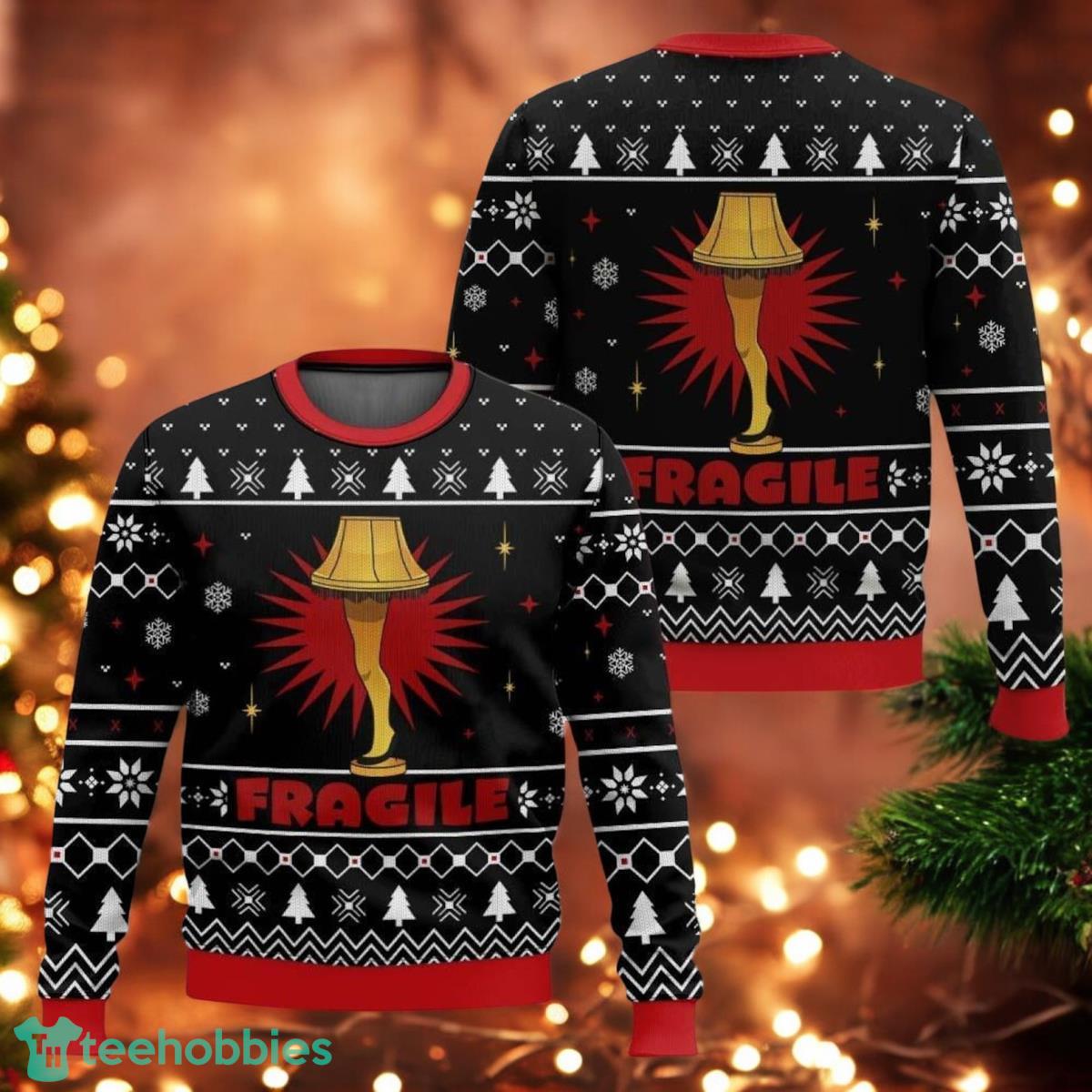 A Christmas Story Ugly Christmas Sweater Christmas Story Leg Lamp Fragile Xmas Sweater