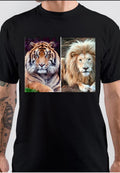 Photogenic Tiger And Lion T-Shirt Hoodie, Sweatshirt | PureTeeCo.com