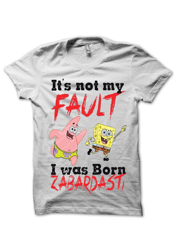 Not My Fault White Tee Hoodie, Sweatshirt | PureTeeCo.com