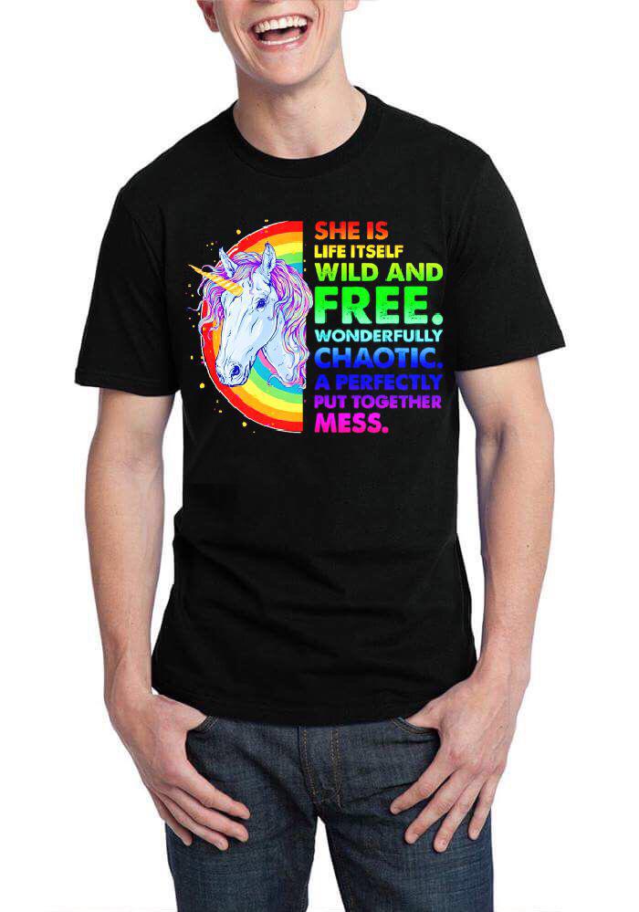 She Is Life Itself Wild And Free Black Half Sleeve T-Shirt Hoodie, Sweatshirt | PureTeeCo.com
