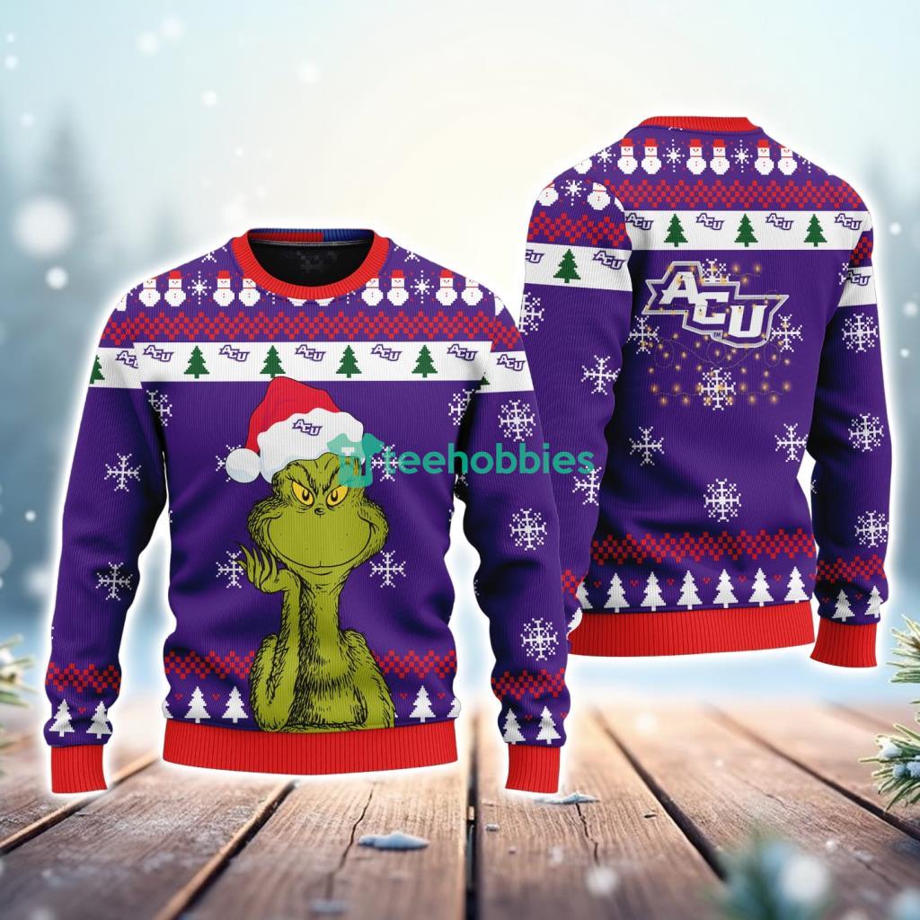 Abilene Christian Wildcats NCAA The Grinch Funny Merry Christmas Uglly Sweater 3D New Trend