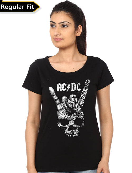AC/DC Girls Black T-Shirt Hoodie, Sweatshirt | PureTeeCo.com