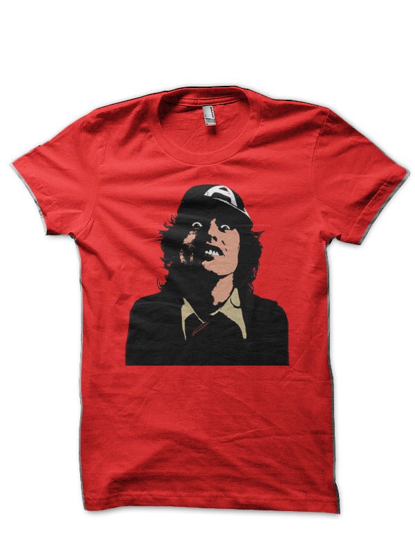 Ac Dc Angus Young Red T-Shirt Hoodie, Sweatshirt | PureTeeCo.com