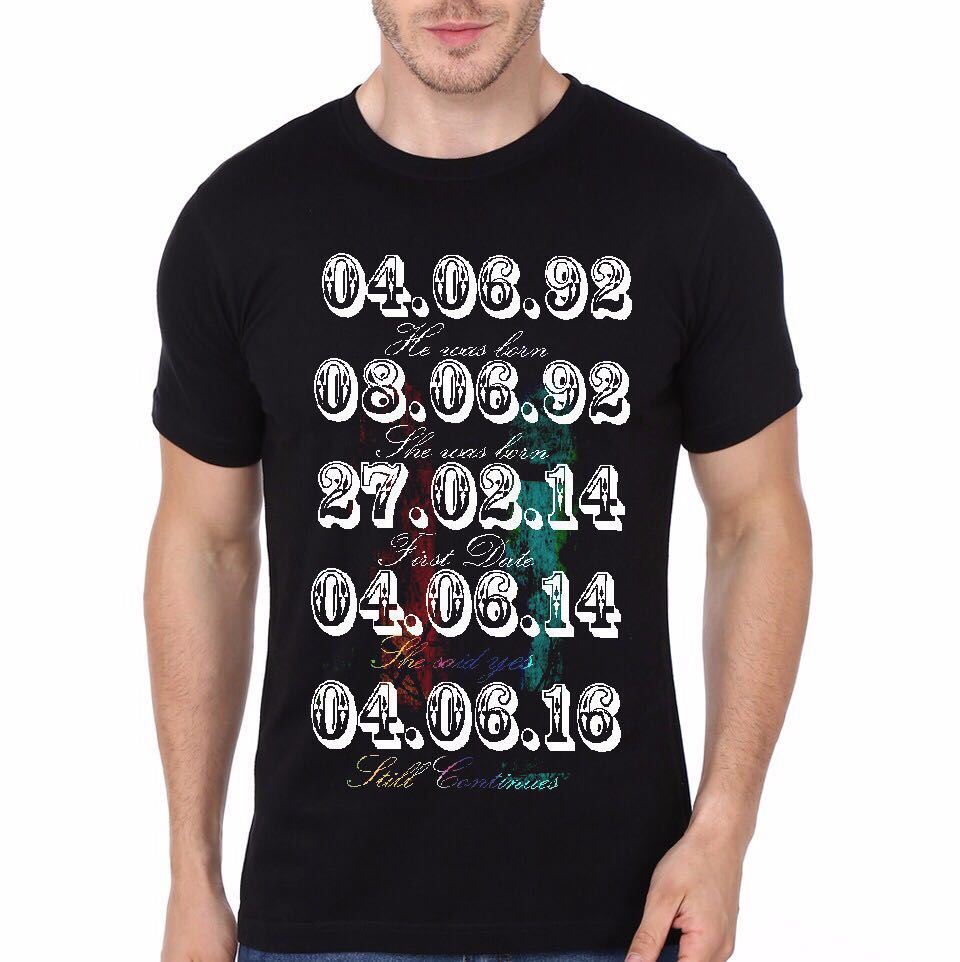Dates Custom Black T-Shirt Hoodie, Sweatshirt | PureTeeCo.com