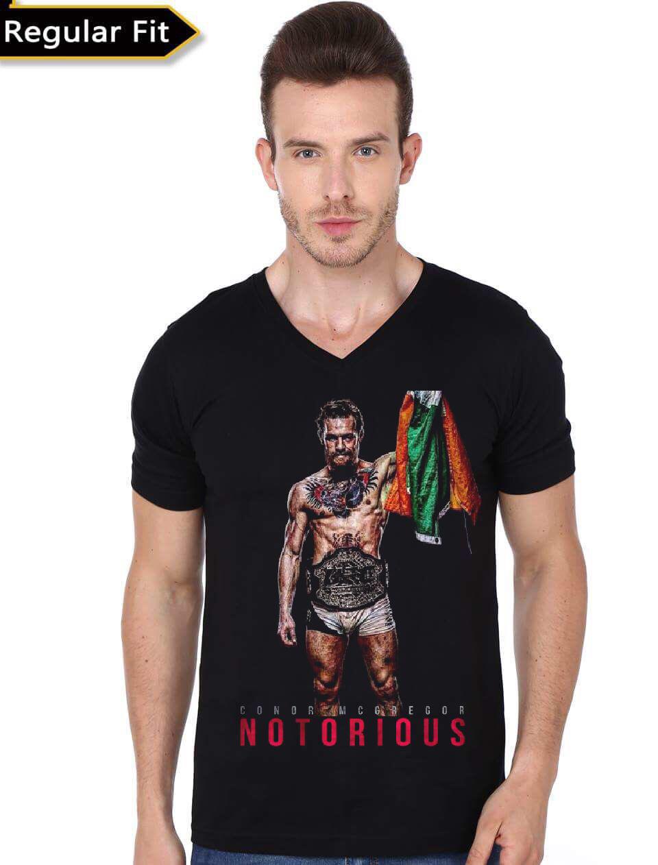 Conor McGregor V-Neck Black T-Shirt Hoodie, Sweatshirt | PureTeeCo.com