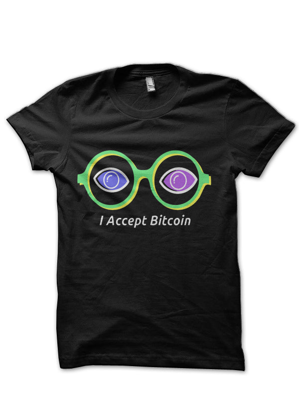 I Accept Bitcoin Black T-Shirt Hoodie, Sweatshirt | PureTeeCo.com