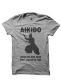 Aikido Gifts Grey Melange T-Shirt Hoodie, Sweatshirt | PureTeeCo.com
