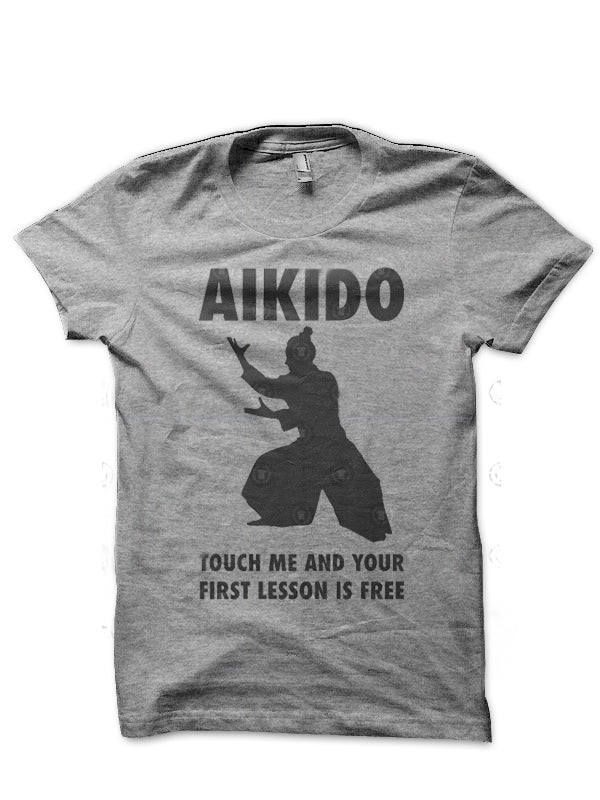 Aikido Gifts Grey Melange T-Shirt Hoodie, Sweatshirt | PureTeeCo.com