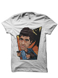 Scarface Half Sleeve White T-Shirt Hoodie, Sweatshirt | PureTeeCo.com