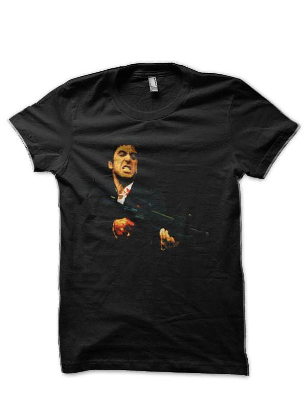 Scarface Half Sleeve Black T-Shirt Style001 Hoodie, Sweatshirt | PureTeeCo.com