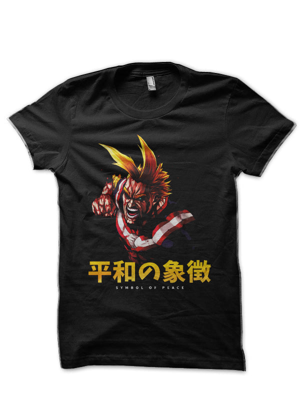 All Might â€“ Symbol of peace BNHA Black T-Shirt Hoodie, Sweatshirt | PureTeeCo.com