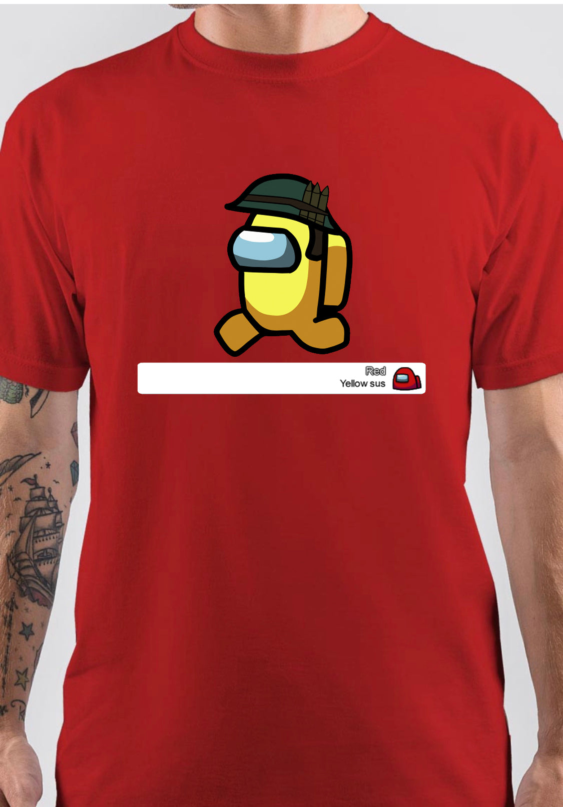 Yellow Sus Half Sleeve Red  T-Shirt Hoodie, Sweatshirt | PureTeeCo.com