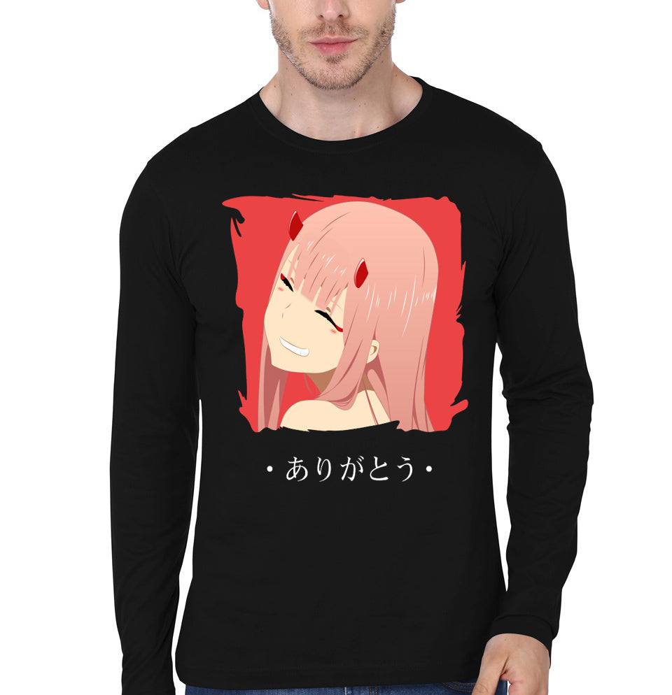 Zero Two from Darling in The Franxx Arigatou Black T-Shirt Hoodie, Sweatshirt | PureTeeCo.com