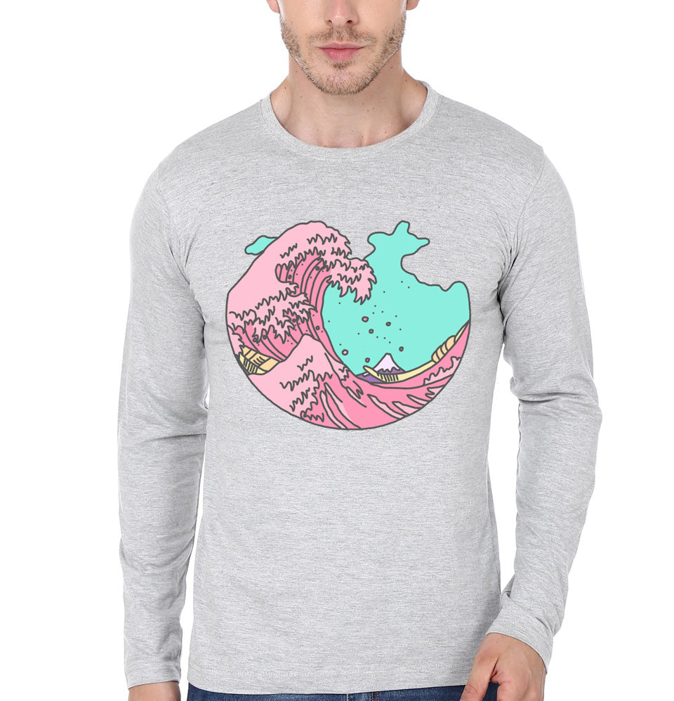 Japanese Pastel Kawaii Anime Meme Surf Beach Wave Grey T-Shirt Hoodie, Sweatshirt | PureTeeCo.com