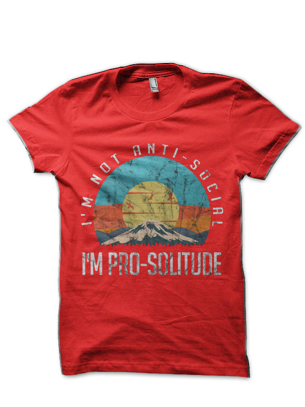 Iâ€™m Not Anti-Social Iâ€™m Pro-Solitude Introverts Vintage Red T-Shirt Hoodie, Sweatshirt | PureTeeCo.com