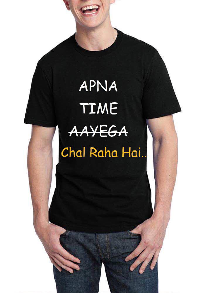 Apna Time Chal Raha Hai Black T-Shirt Hoodie, Sweatshirt | PureTeeCo.com