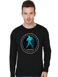 Aquarius Black Full Sleeve T-Shirt Hoodie, Sweatshirt | PureTeeCo.com