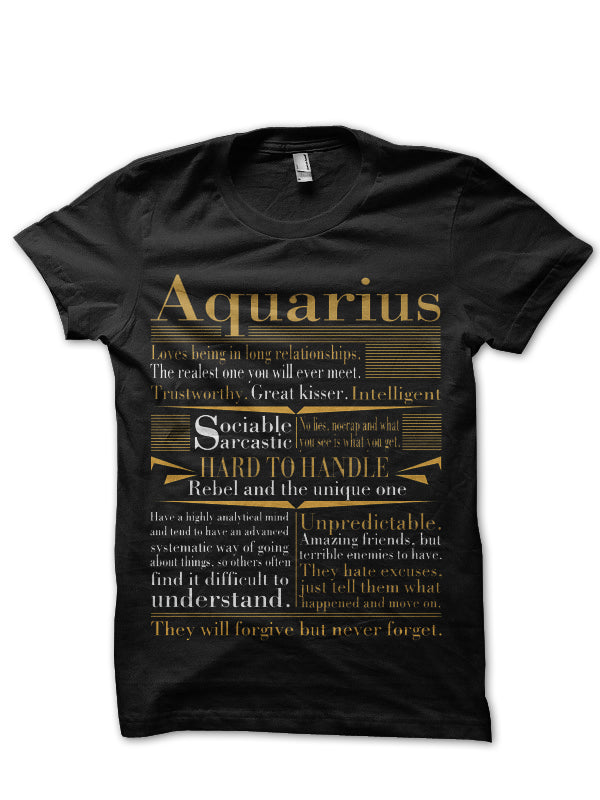 Aquarius Black T-Shirt Hoodie, Sweatshirt | PureTeeCo.com