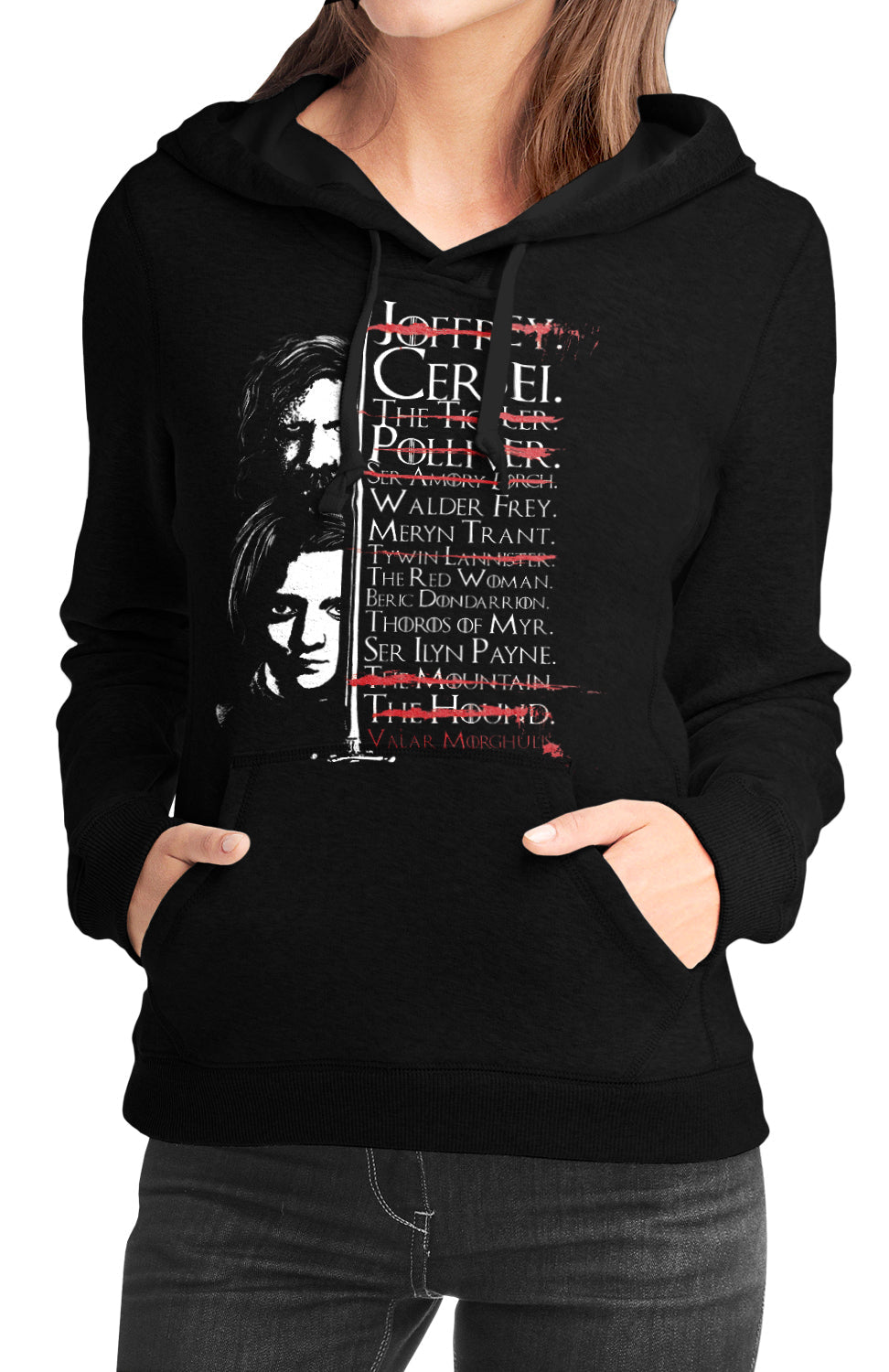 Arya Girls Black Hoodie T-Shirts, Sweatshirt | PureTeeCo.com