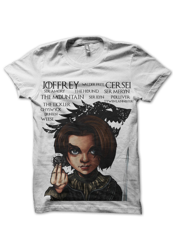 Arya Starkâ€™s List T-Shirt (All Colours) Hoodie, Sweatshirt | PureTeeCo.com