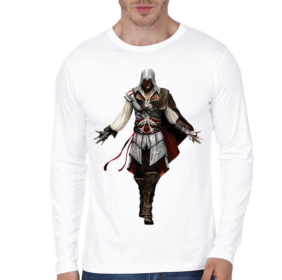 Assassins Creed White Full Sleeve Tee Style001 Hoodie, Sweatshirt | PureTeeCo.com
