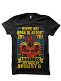 Kings Are Born In August But The Legends Are Born On August 8 Black T-Shirt Hoodie, Sweatshirt | PureTeeCo.com