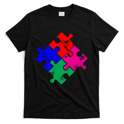 Autism Awareness Distressed Puzzle Pieces T-Shirt Hoodie, Sweatshirt | PureTeeCo.com